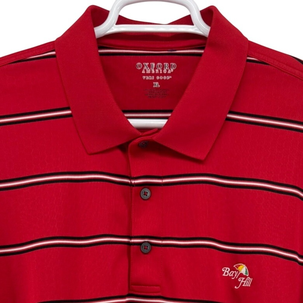 Oxford America Mens XL Red Striped Polo Bay Hill Arnold Palmer Invitational